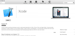 Installation von Xcode über den App Store