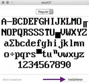 Installation des DOS Font